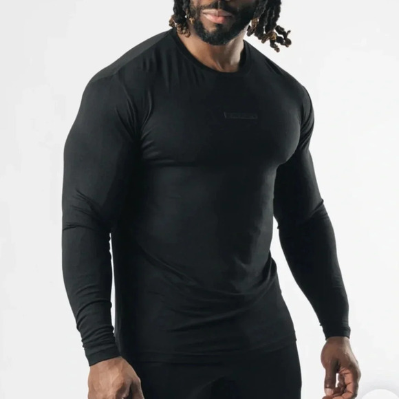 Alphalete Men's Black Aspire Union Long Sleeve Shirt Size Small - Picture 1 of 12